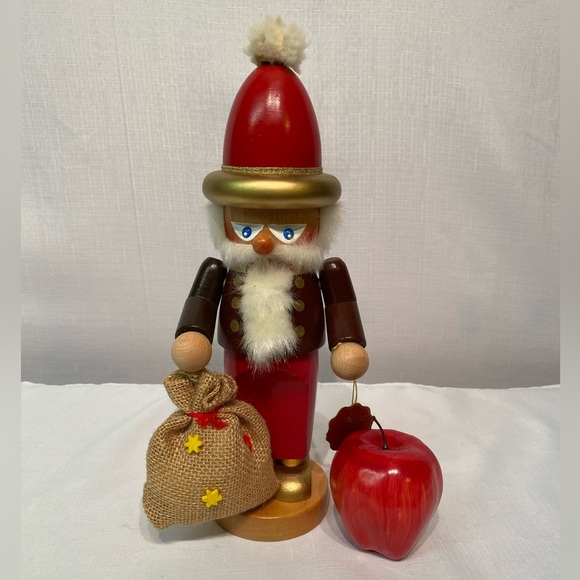 Steinbach Chubby Gold Nico Nutcracker 13" Tall German Wooden Burlap Bag S743 - Picture 2 of 11